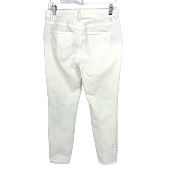 Talbots Jegging Crop Jans Womens Size 4 White Stretch Tapered Leg - Picture 2 of 7